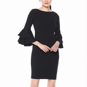 Calvin Klein Tiered Bell Sleeve Dress